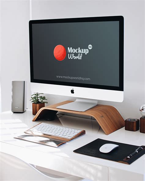 iMac Workspace Mockup PSD Free | Mockup World HQ