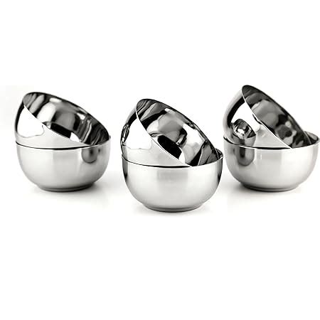 Buy coconut Stainless Steel Rasberry Bowl/Vati/Katori - Set of 6 ...