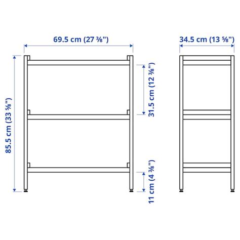 EKENABBEN open shelving unit, aspen/blue, 70x34x86 cm (271/2x133/8x337 ...