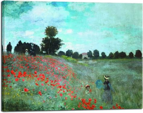 KSIW-Large The Poppy Field Near Argenteuil by Claude Monet Famous Oil ...