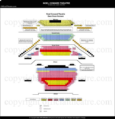 Noel Coward Theatre London seat map and prices for Cyrano de Bergerac