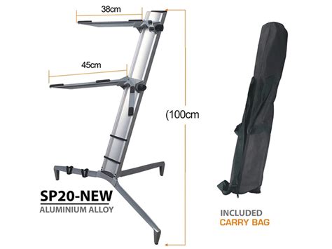 Softline-Pro SP20 Double Keyboard Stand With Carry Bag (Silver ...
