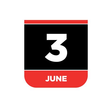 3rd June calendar vector icon. 3 June monogram. 23128932 Vector Art at ...