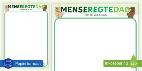 Menseregtedag Tekenaktiwiteit (teacher made) - Twinkl