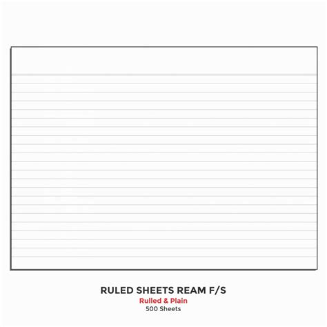 Ruled Sheets Ream F/S, 500 Sheets, (Ruled & Plain), (31.0 cm x 38.0 cm ...