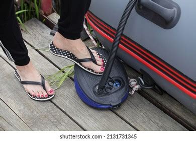 Woman Using a Foot Pump 的图像结果