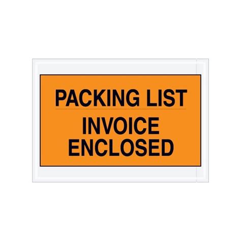 Bsc Preferred 7 x 10'' Orange ''Packing List/Invoice Enclosed ...