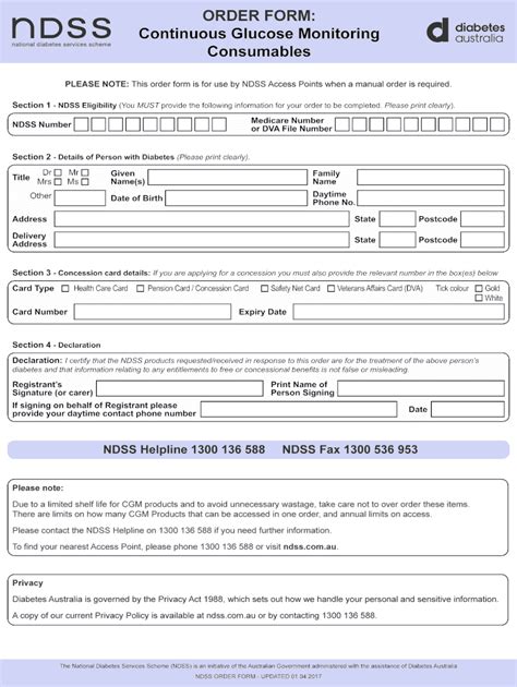 Fillable Online PLEASE NOTE: This order form is for use by NDSS Access ...