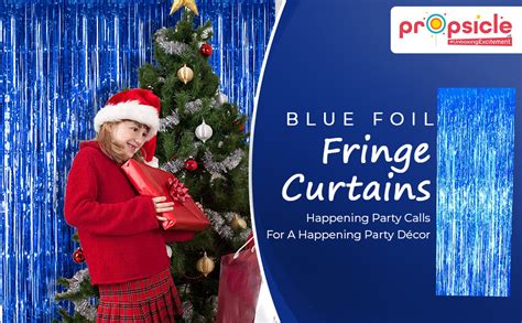 Propsicle 2 Pcs 3ftx6ft Blue Foil Curtains Birthday Decoration for Boys ...