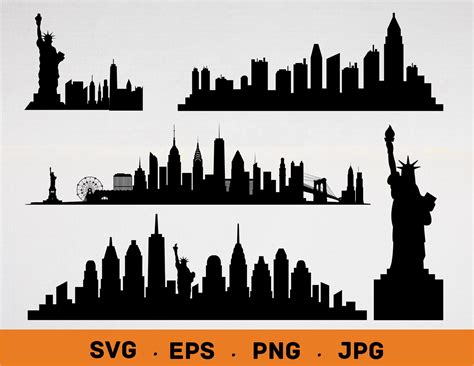 New York Skyline Svg NYC Skyline Svg Clipart New York City | Etsy UK