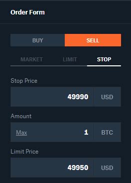 Image result for Stop Limit Order Sell Example Coinbase Pro
