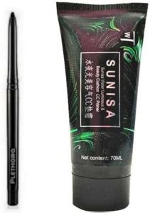 Plethora Waterproof Eye Kajal & Sunis Korean Mushroom CC Primer(70ml ...