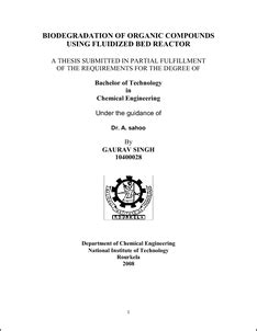 Biodegradation of an Organic Compounds using Fluidized Bed Reactor ...