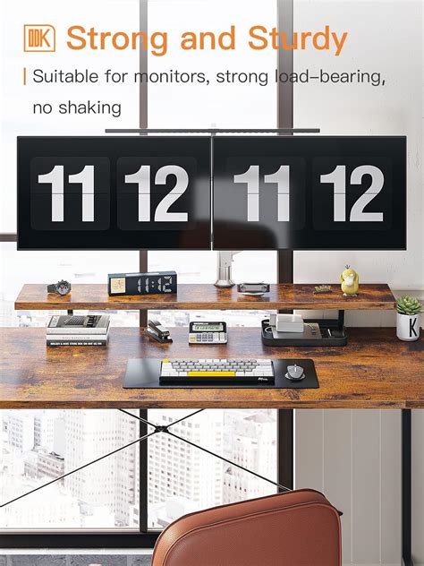 Buy ODK Computer Desk with Storage Shelves and Monitor Stand, 55 Inch ...