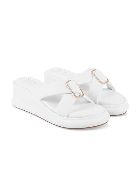 JM Looks Platform Wedge Slides - Buckle Detail – JM LOOKS
