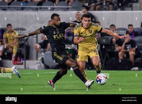 LAFC midfielder Kellyn Acosta (23) defends against Real Salt Lake ...