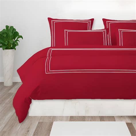 400TC Embroidered Cotton Duvet Cover Set | Pushplinen