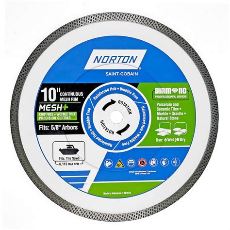 Norton Diamond Professional Grade 10-in Wet/Dry Continuous Rim Diamond ...