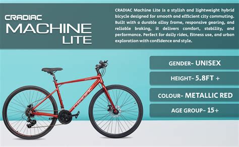 Cradiac Machine LITE 21 Speed 6061 Alloy Hybrid Cycle 21 Geared Bicycle ...