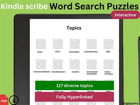 Interactive Kindle Scribe Word Search Puzzle for Kindle Scribe ...