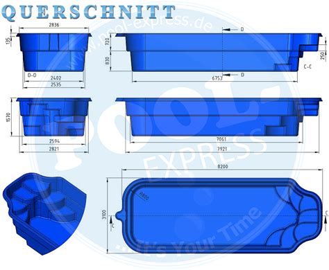 GFK Schwimmbecken 55 GFK Pool vollisoliert fertigpool einbaubecken in ...