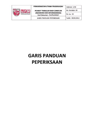 Fillable Online Garis panduan peperiksaan - upm pejabat pendaftar ...