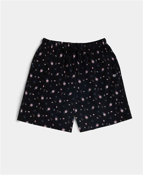 Buy Super Combed Cotton Relaxed Fit Printed Sleep Shorts with Side ...