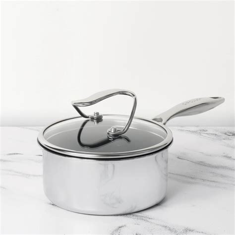 Circulon Clad Stainless Steel Saucepan with Glass Lid and Hybrid Steel ...