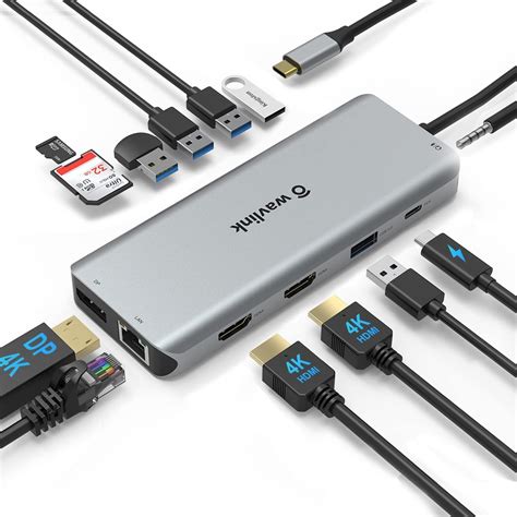 Buy USB C Docking Station USB C to Dual HDMI Adapter USB C Hub Dual ...