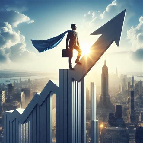 A man standing on a graph with a man standing on top of it and the word ...