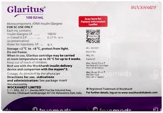 Glaritus 100 Iu Injection 3 Ml Pack Of 5 - Uses, Side Effects, Dosage ...