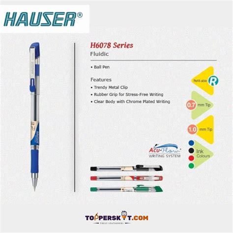Hauser Fluidic Ball Pen – Black ( Pack of 1 ) – Topperskit LLP