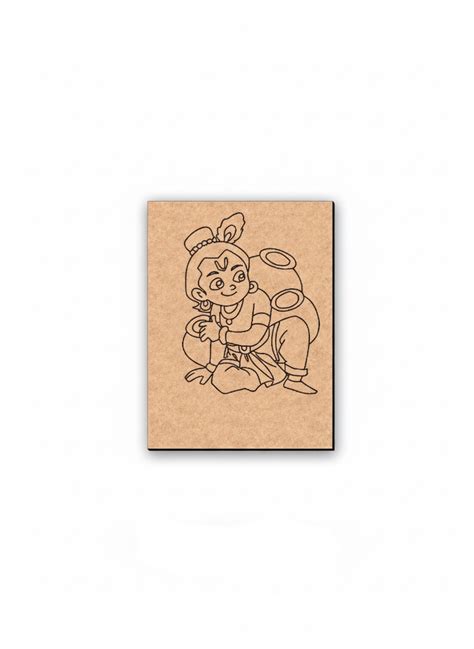 MDF DIY Bal Krishna Makhan Chor Line Art Painting Base – Dbeautify ...