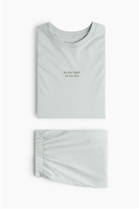 Printed pyjamas - Light turquoise - Ladies | H&M IN