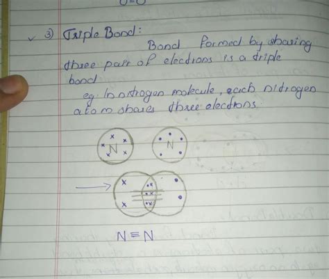 draw the electron dot structure of a molecule that has a triple bond ...