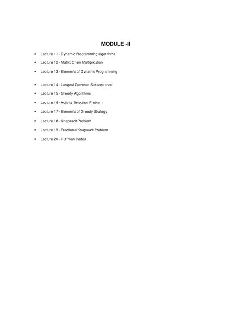 Daa3 - Summary biology - MODULE -II Lecture 11 - Dynamic Programming ...