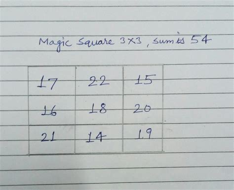 3*3 magic square with sum 54 - Brainly.in
