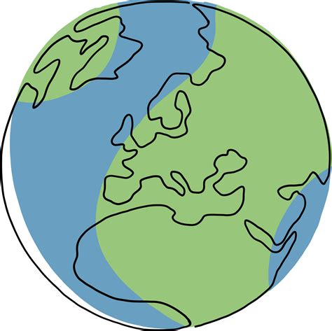 earth doodle continuous line freehand drawing. 13743451 PNG