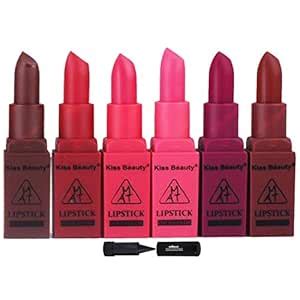 Buy Kiss Beauty Pumpkin Matte Mini Kit Lipstick with Adbeni Kajal (Pack ...