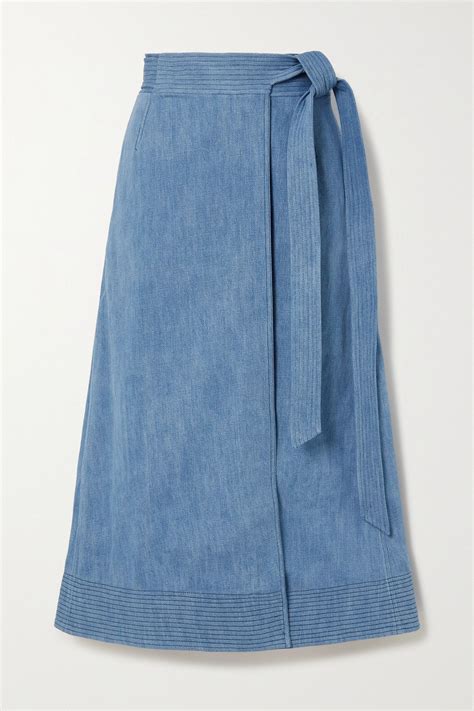 Gabriela Hearst - Duane Denim Midi Wrap Skirt - Blue - medium | Idee ...