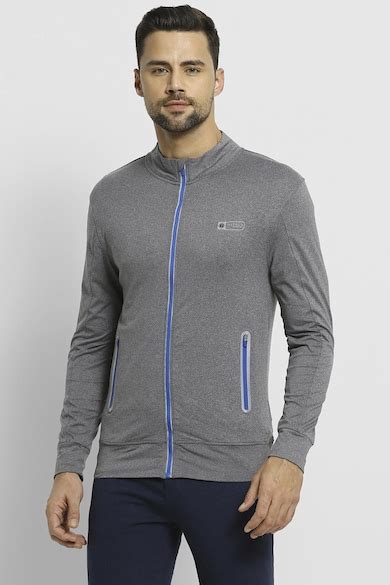 Buy Men Grey Solid Active Wear Jacket Online - 445534 | Van Heusen