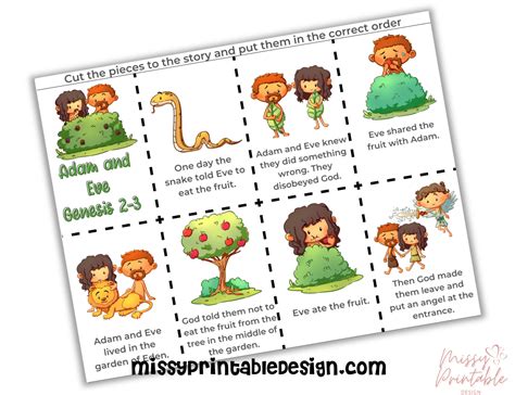 Adam and Eve Free Printables - MissyPrintableDesign | Bible lessons for kids, Adam and eve bible ...