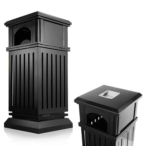 Amazon.com: IRONWALLS Commercial Trash Can with Lid, Black Outdoor ...