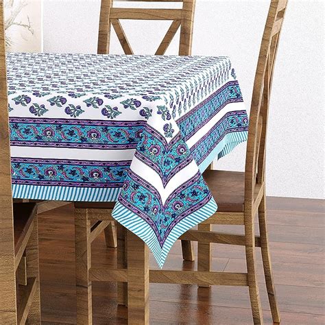 Buy BLOCKS OF INDIA Hand Block/Batik Print Rectangular Table Cloth for ...