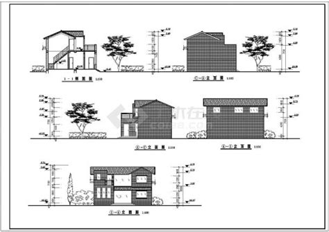 信阳市某村镇130平米2层现代化农居房建筑设计CAD图纸_土木在线