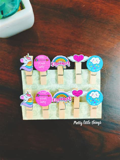 Unicorn theme Wooden Clips Pack – Pretty Little Things