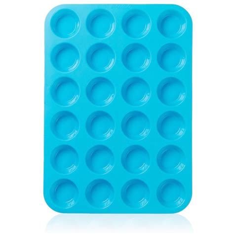 Homankit 2 Pack Silicone Mini Muffin Pan - 24 Cups Blue Mold & Baking ...