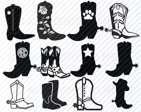 Cowboy Boot Silhouette Clip Art
