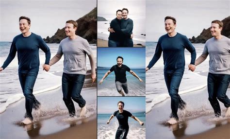 Elon Musk laughs at AI photos of him and Mark Zuckerberg in a romantic ...