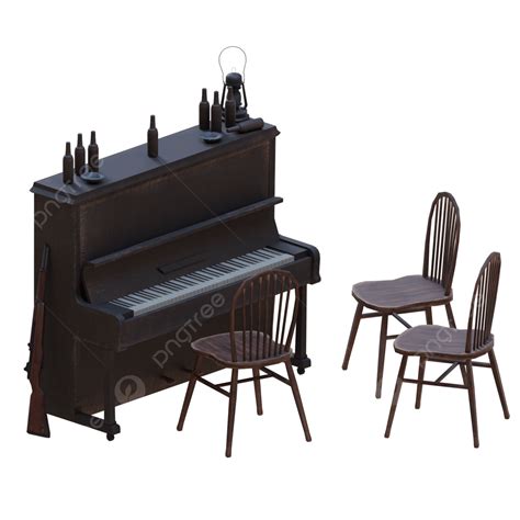 Vista En Perspectiva De Piano Con Sillas PNG , Vista En Perspectiva Del ...